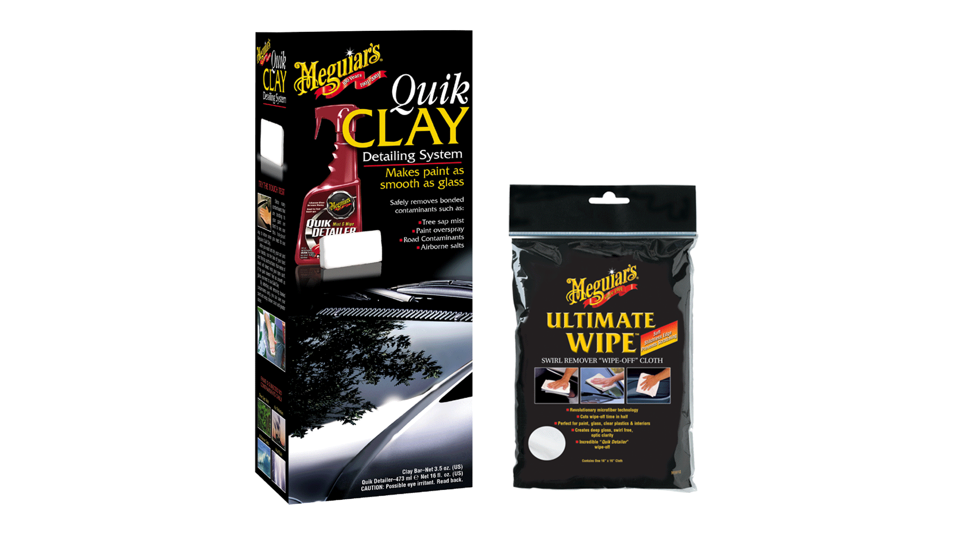 Meguiar's Quik Clay Starterkit: Quick Clay und Ultimate Wipe bei Premium-Lackpflege