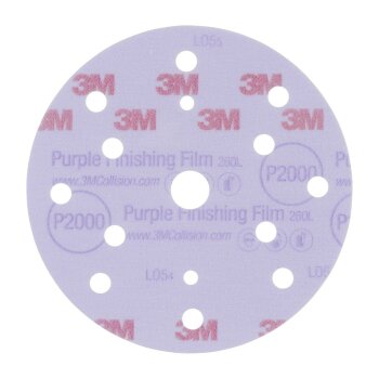 3M Hookit Purple Schleifscheibe 260L+15-Loch 150 mm P2000 (50 Stk)