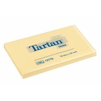 Tartan Notes 012776, 127 x 76 mm, gelb (1 Block à 100 Blatt)
