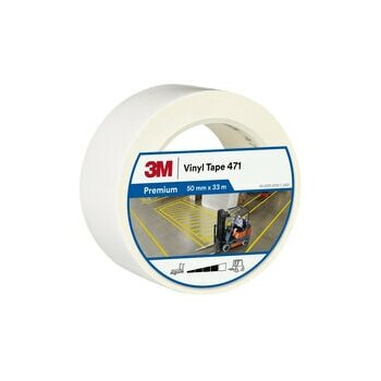 3M 471W50IW Weich-PVC-Klebeband 471, Weiß, 50mm x 33m (1 Rolle)