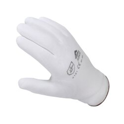 PU beschichtete Nylon-Handschuhe weiß, Gr. 7-10 (1...